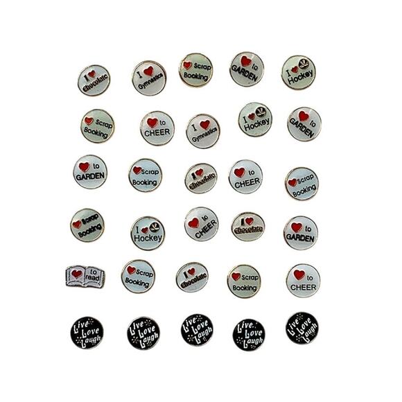 Lot 24+ Floating Locket Jewelry Charms I ❤️ Hobbies, Activities, Sports NEW - Picture 4 of 6